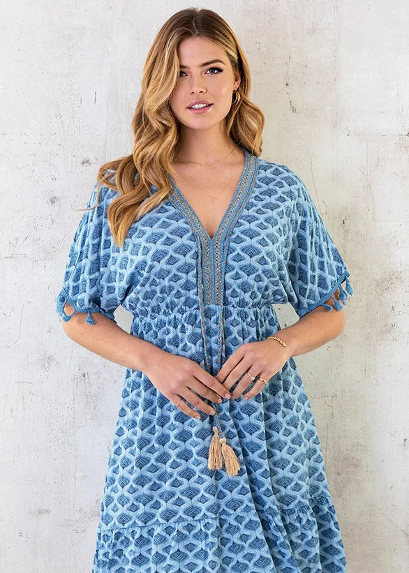 Dames Midi Jurk Boho Chic Ademend Losse Pasvorm 3