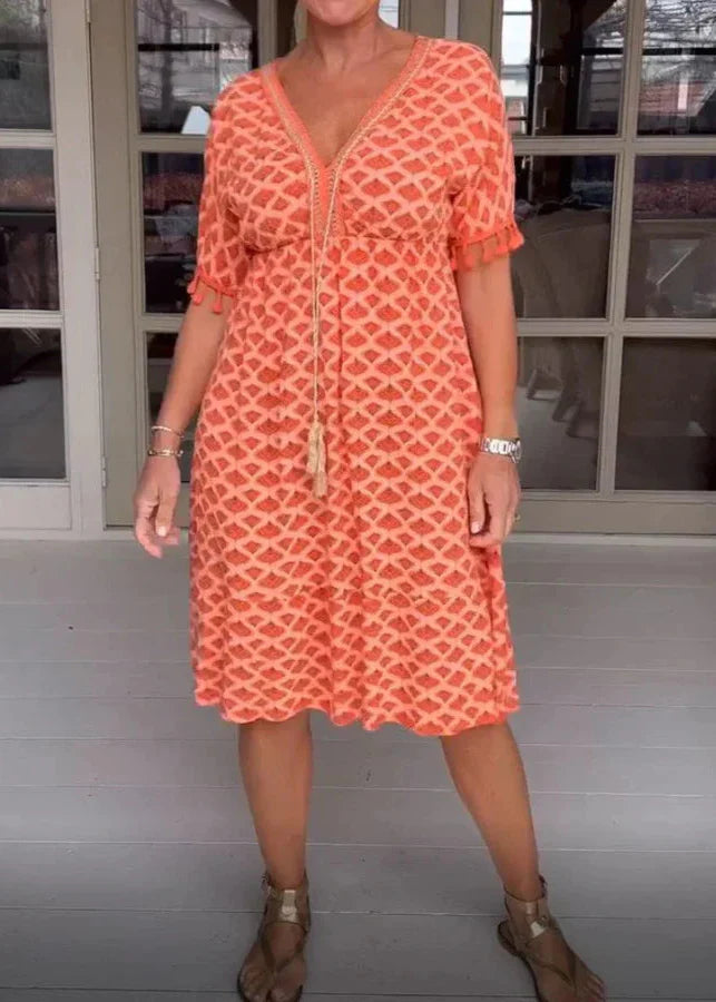 Dames Midi Jurk Boho Chic Ademend Losse Pasvorm 5