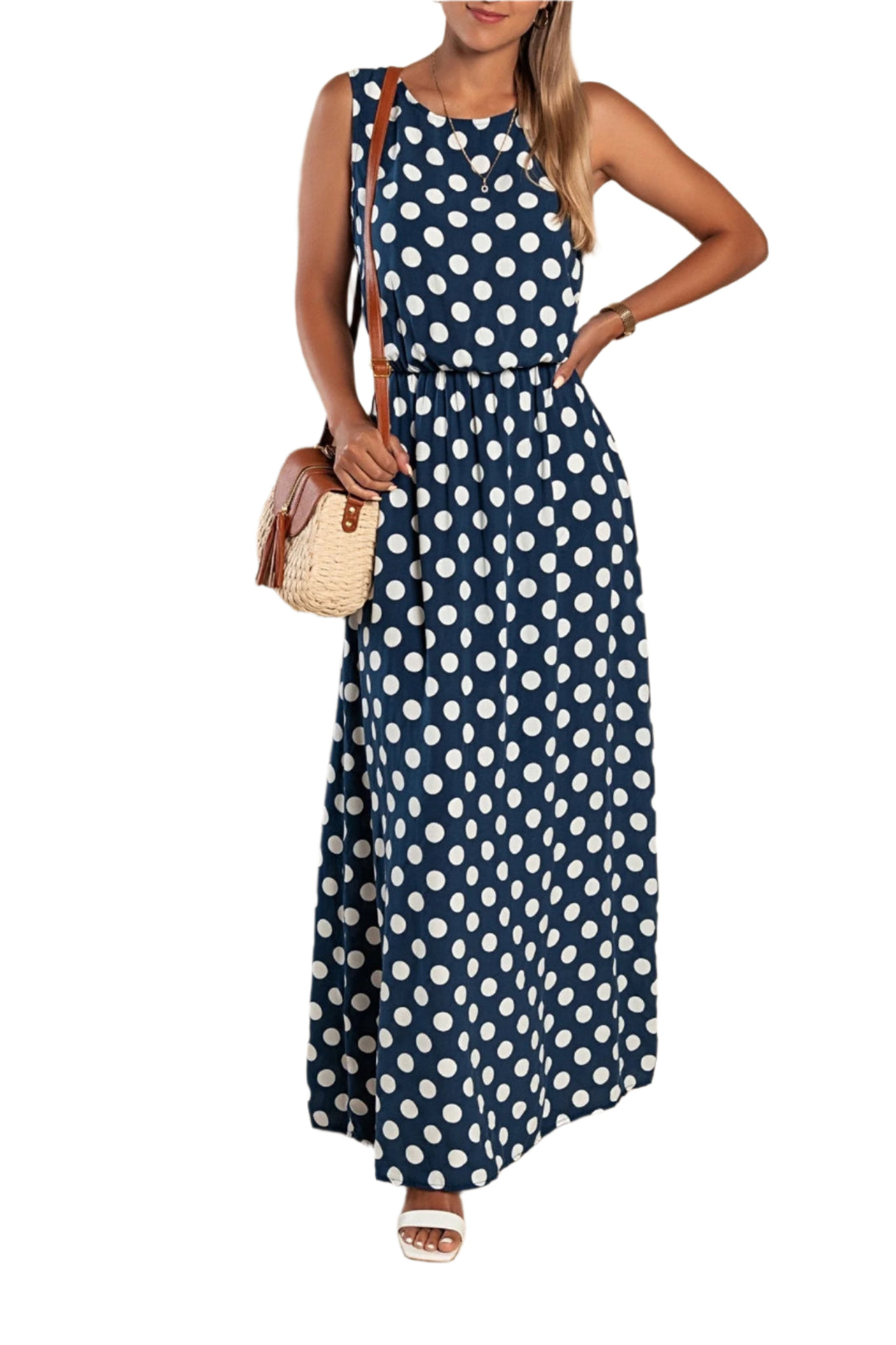 Dames Midi Jurk Polka Dot Lichtgewicht Ademend 0