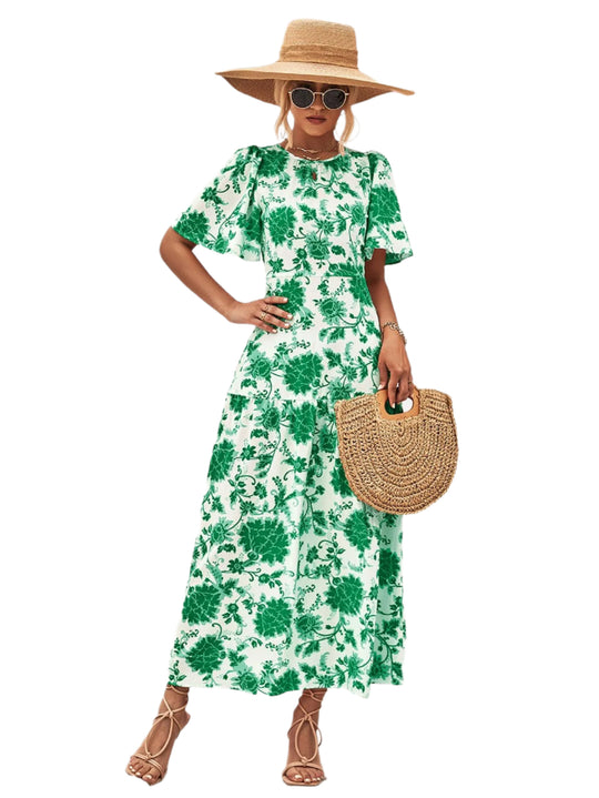 Dames Midi Jurk Ronde Hals Touwdetail A-Lijn Polyester 0