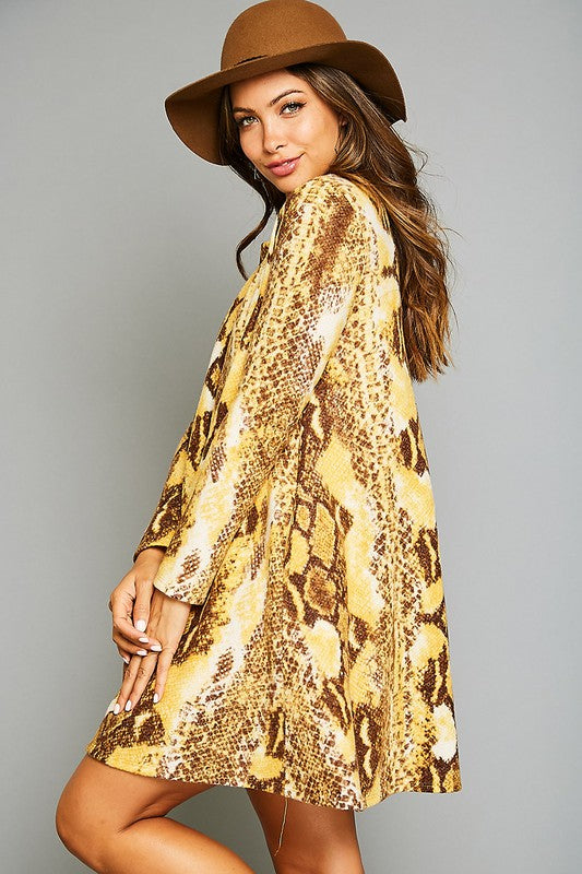 Dames Mini Jurk Dierenprint met Zakjes 3