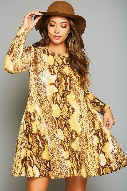 Dames Mini Jurk Dierenprint met Zakjes 4