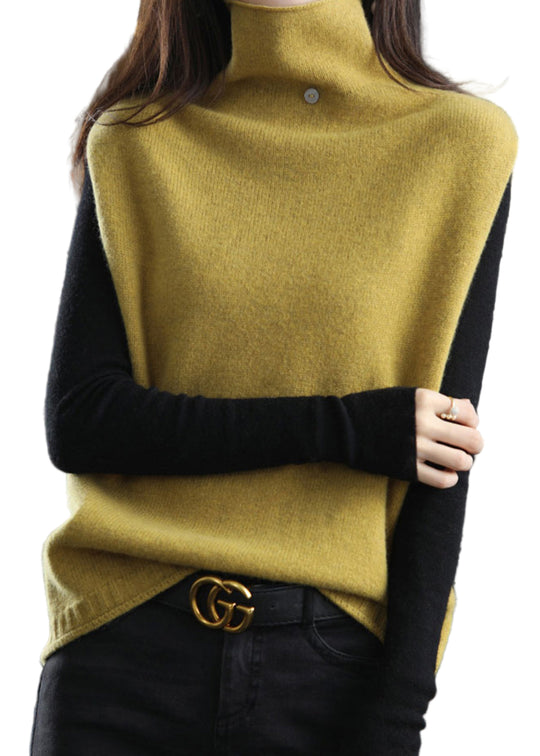 Dames Mouwloos Vest met Col in Donkergroen 0