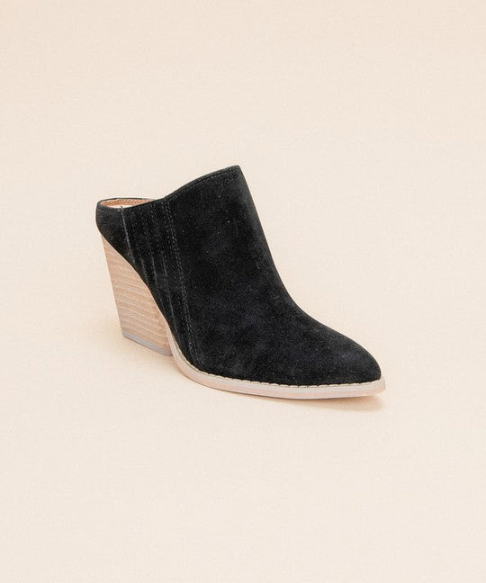Dames Open Rug Chunky Hiel Wedge Mule 1