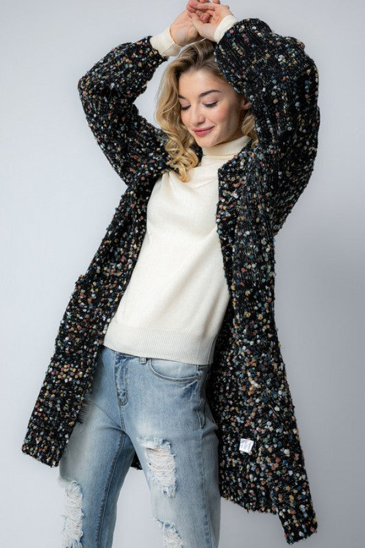 Dames Oversized Cardigan Marled Breiwerk Zacht Breiwerk 1