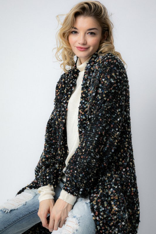 Dames Oversized Cardigan Marled Breiwerk Zacht Breiwerk 3