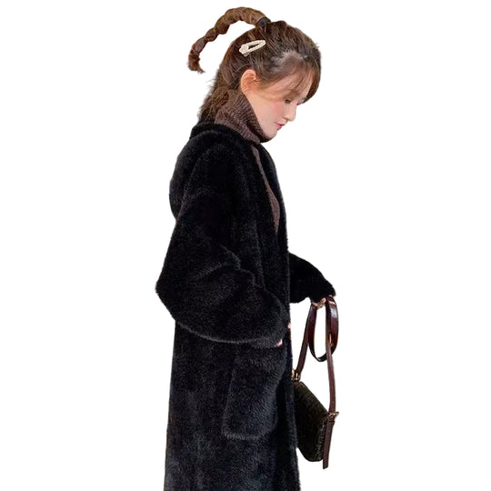 Dames Oversized Cardigan met Capuchon van Fleece 0