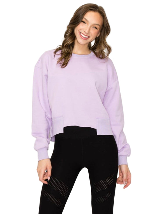 Dames Oversized Cropped Sweatshirt Casual Katoen 0