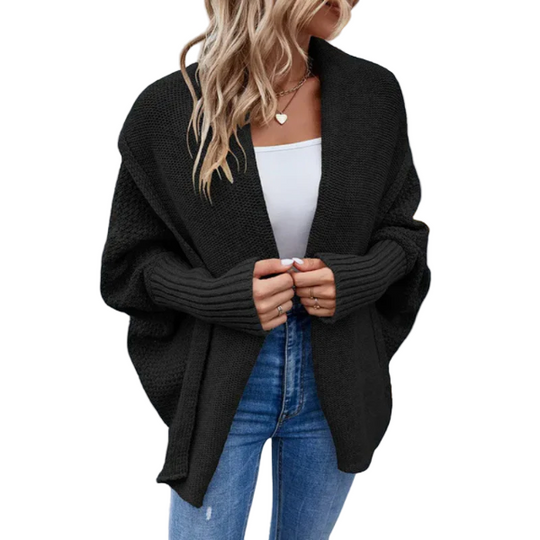 Dames Oversized Gebreide Cardigan met Open Voorkant 0