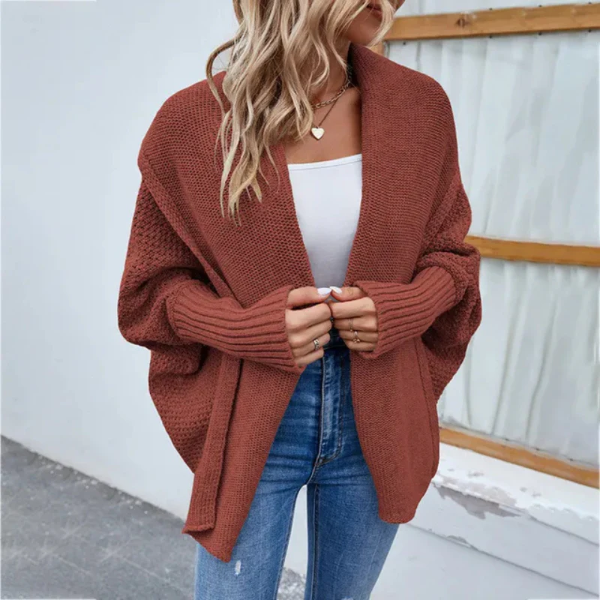 Dames Oversized Gebreide Cardigan met Open Voorkant 1