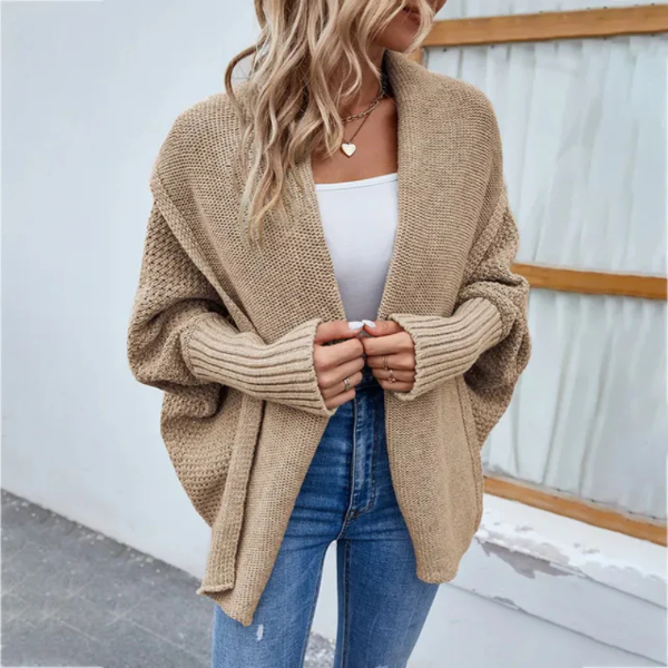 Dames Oversized Gebreide Cardigan met Open Voorkant 7