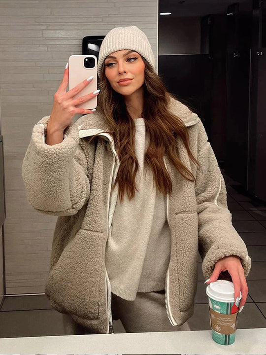 Dames Oversized Jacke met Patchwork Design 4