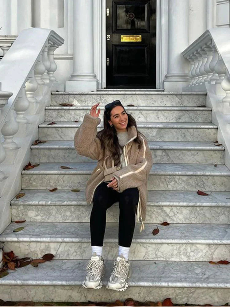 Dames Oversized Jacke met Patchwork Design 5