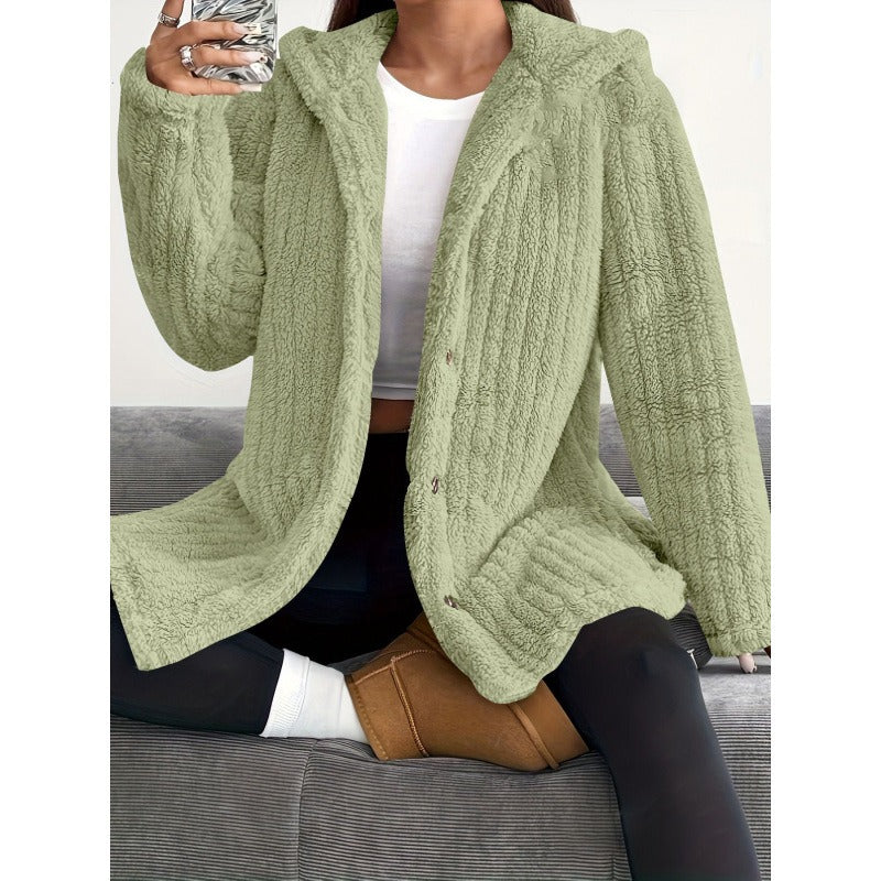 Dames Oversized Jas met Capuchon en Ribbelstructuur 3