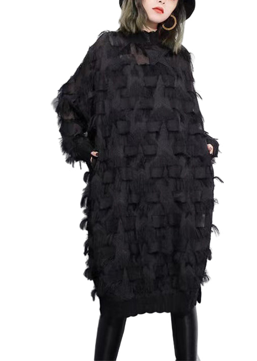 Dames Oversized Jurk met Kanten Details 0