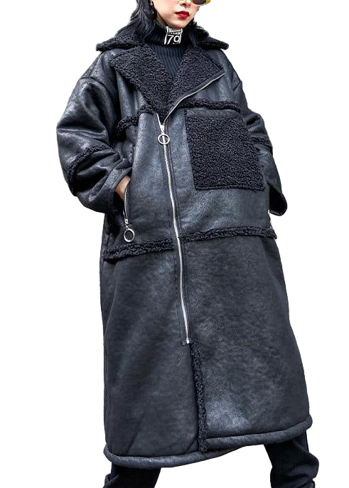 Dames Oversized Lange Jas Met Ritssluiting 0