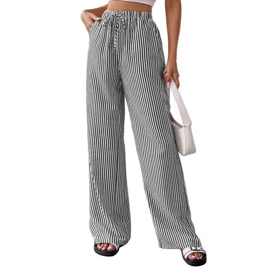 Dames Pantalon Rechte Been Casual Met Verstelbare Taille 0