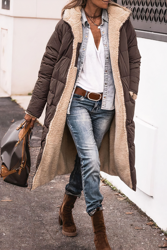 Dames Parka Dubbelzijdig met Teddyvoering 10