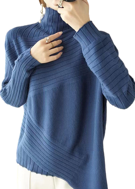 Dames Plus Size Asymmetrische Gebreide Trui 0