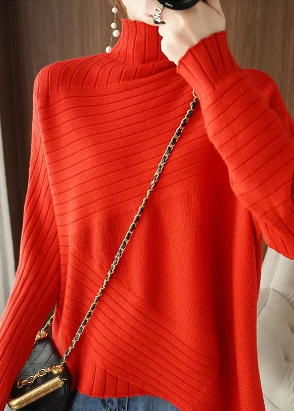 Dames Plus Size Asymmetrische Gebreide Trui 3