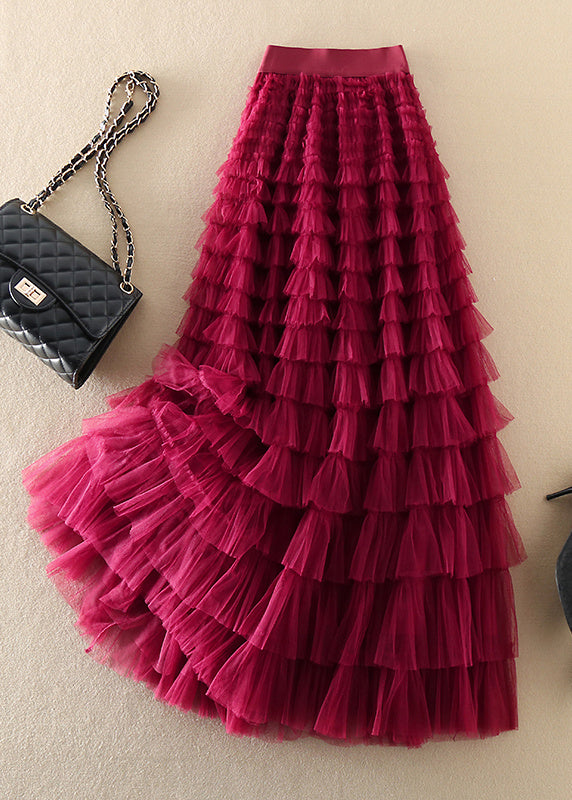 Dames Plus Size Tule Rok Gerimpeld 0