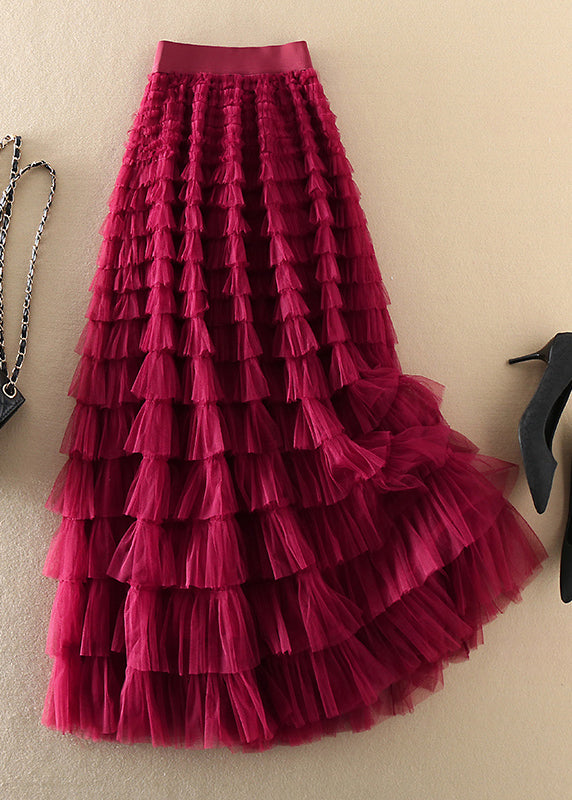 Dames Plus Size Tule Rok Gerimpeld 1