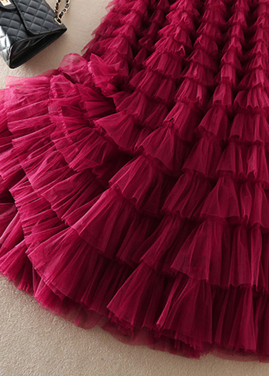 Dames Plus Size Tule Rok Gerimpeld 3