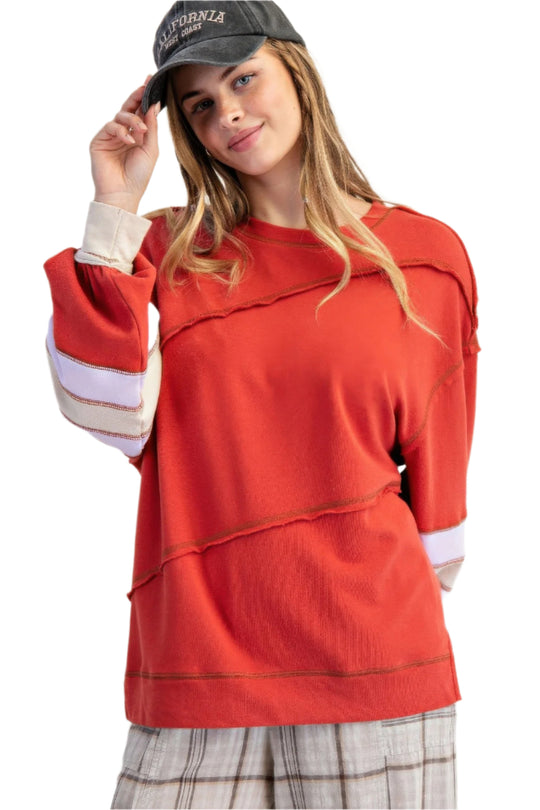 Dames Pullover Katoen Geborduurd met Kleurmix 0