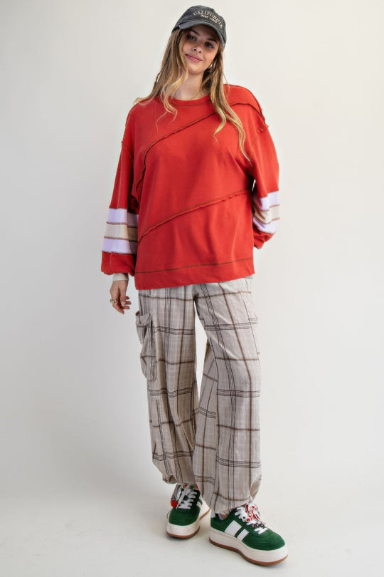 Dames Pullover Katoen Geborduurd met Kleurmix 1