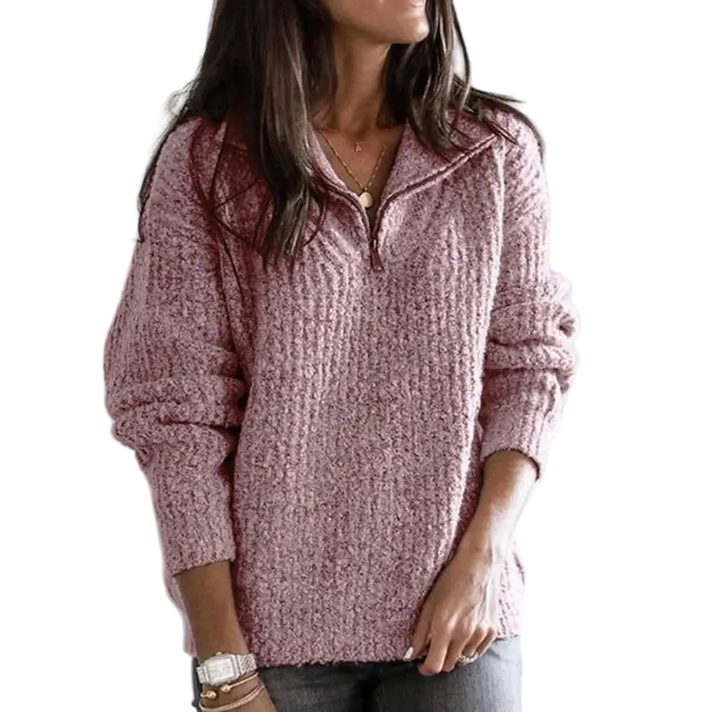Dames Pullover met Half Reißverschluss Casual Stijl 0
