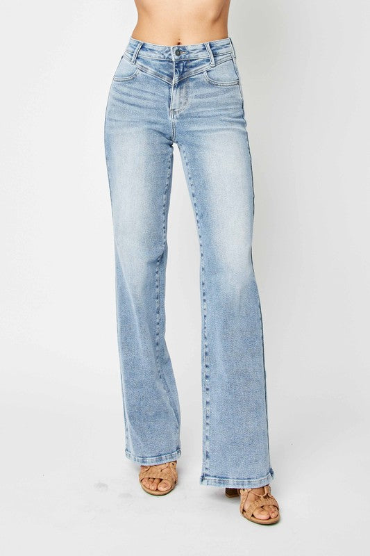 Dames Retro Jeans Hoge Taille Met Voorpand 1