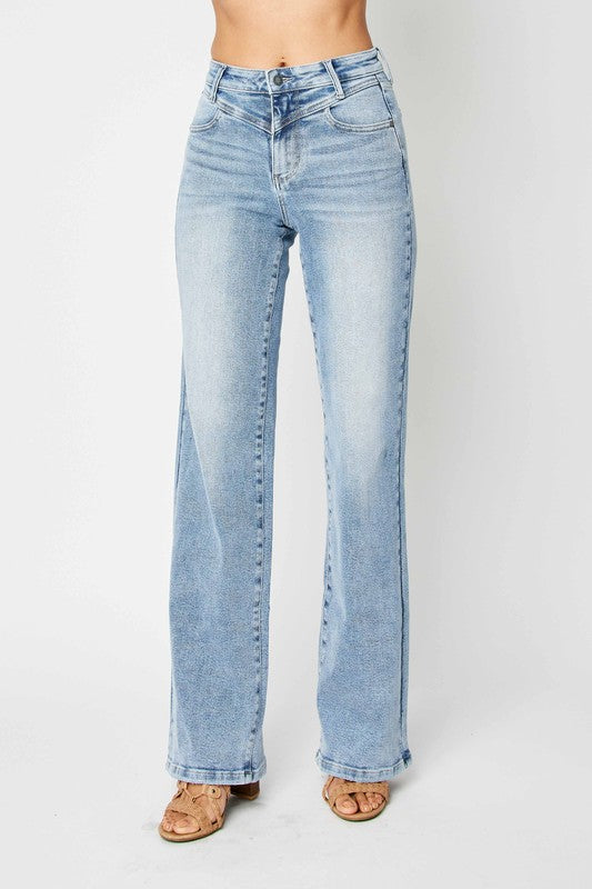 Dames Retro Jeans Hoge Taille Met Voorpand 2