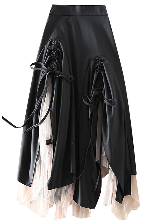 Dames Rok Asymmetrisch met Trekkoord en Patchwork 4