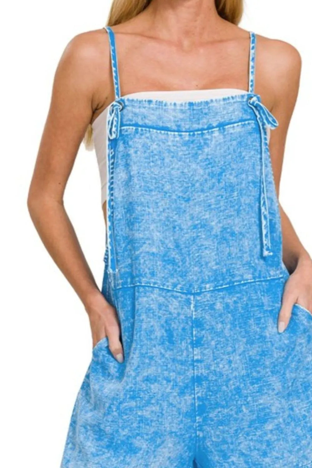 Dames Romper Gewassen Katoen Met Verstelbare Spaghettibandjes 2