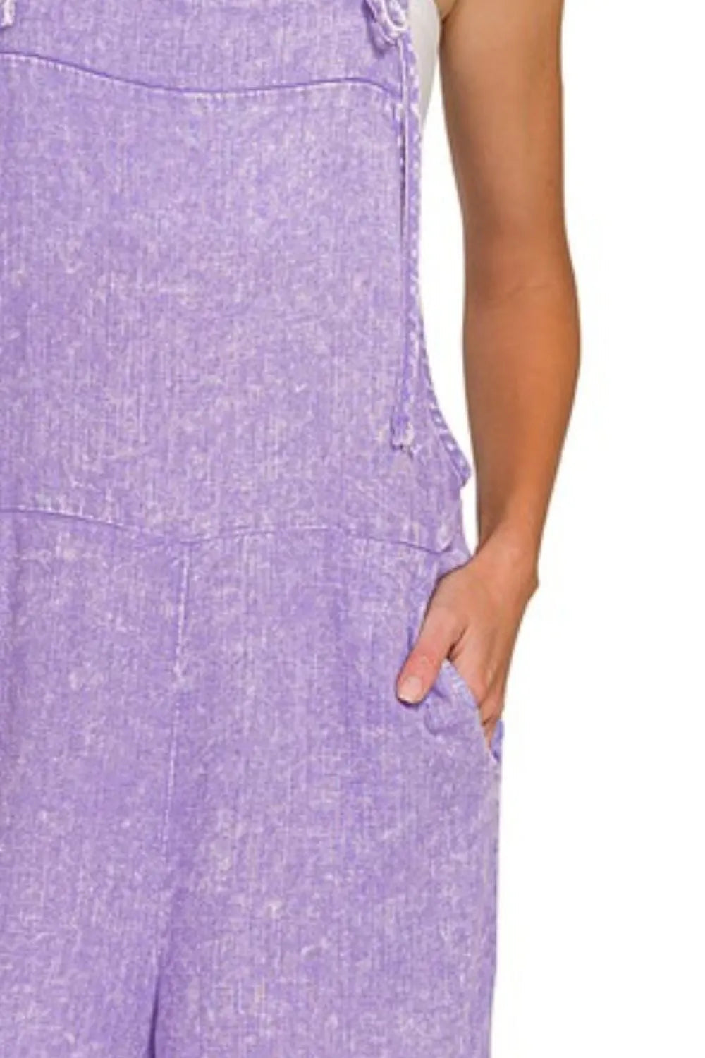 Dames Romper Knoopbanden Denim Look Katoenmix 2