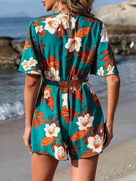 Dames Romper Tropische Bloemenprint 1