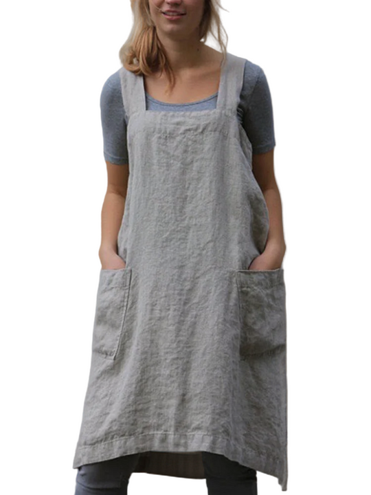 Dames Schortjurk Casual met Zakken voor Zomeruitjes 0