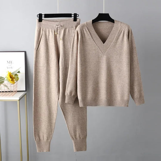 Dames Set Comfy Gebreid Polyester voor Binnengebruik 1