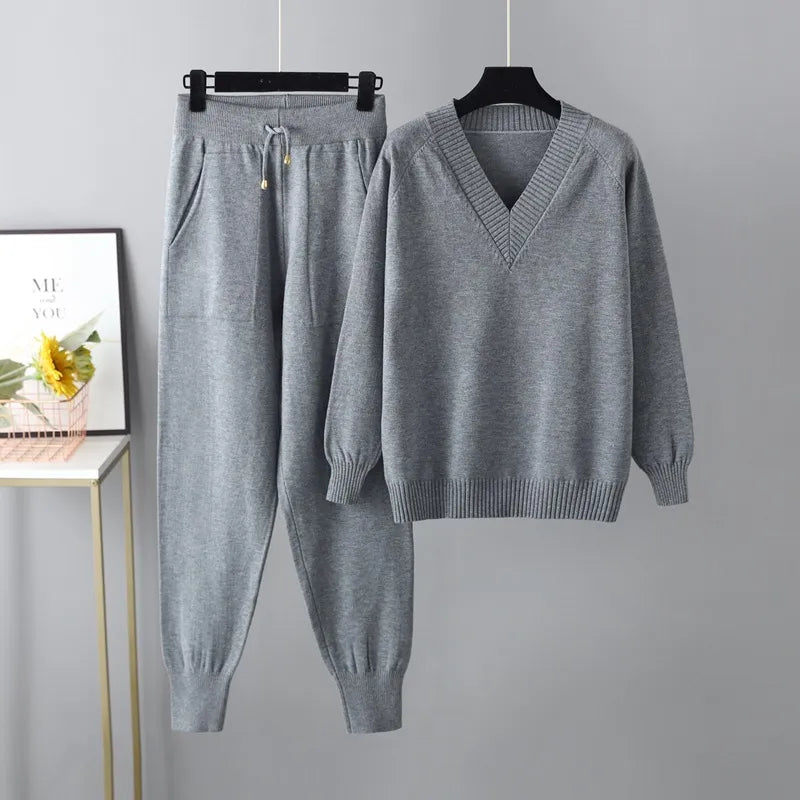 Dames Set Comfy Gebreid Polyester voor Binnengebruik 2