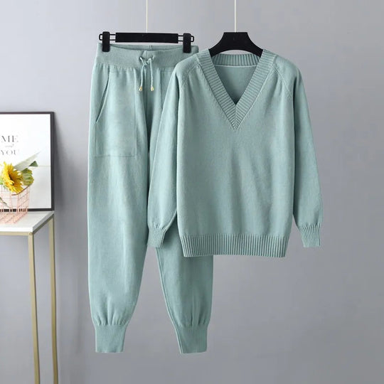 Dames Set Comfy Gebreid Polyester voor Binnengebruik 3