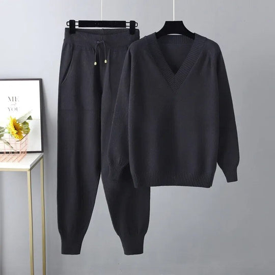 Dames Set Comfy Gebreid Polyester voor Binnengebruik 4