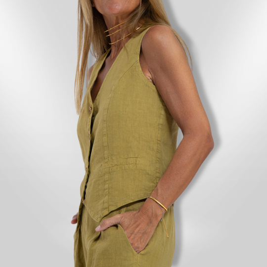 Dames Set Elegante Zomeroutfit Met Mouwloos Top En Wijde Broek 2