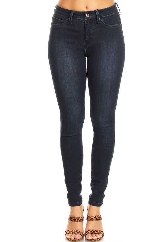 Dames Skinny Jeans Hoge Taille Denim Indigo 0