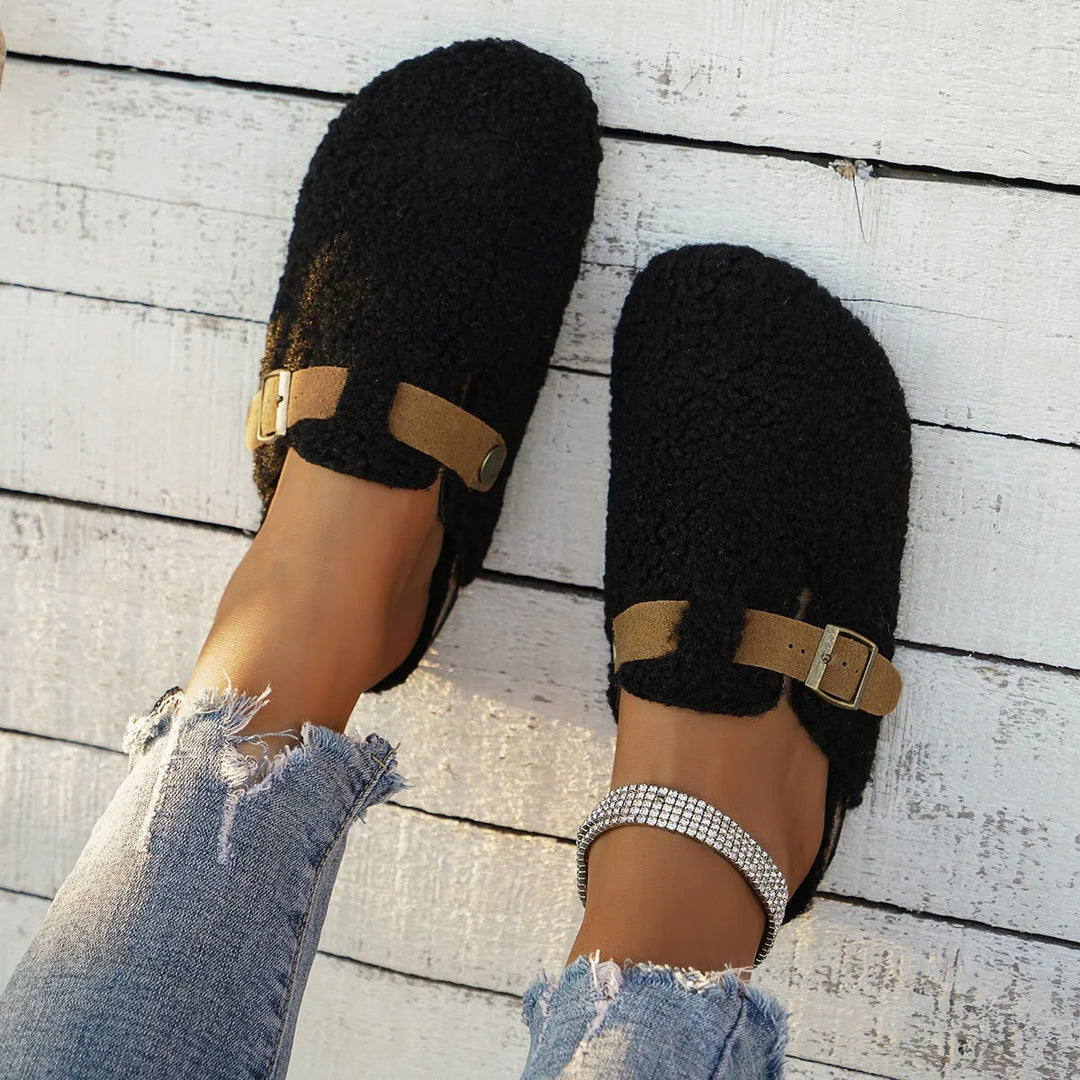 Dames Slip-On Slippers met Gespsluiting en Comfortabel Ontwerp 2