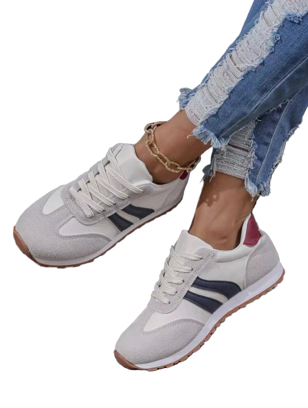 Dames Sneakers Lage Top Modieus met Comfortabele Rubberzool 0