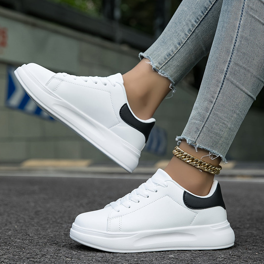 Dames Sneakers Minimalistisch Wit Leren Casual Schoenen 1