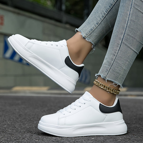 Dames Sneakers Minimalistisch Wit Leren Casual Schoenen 1
