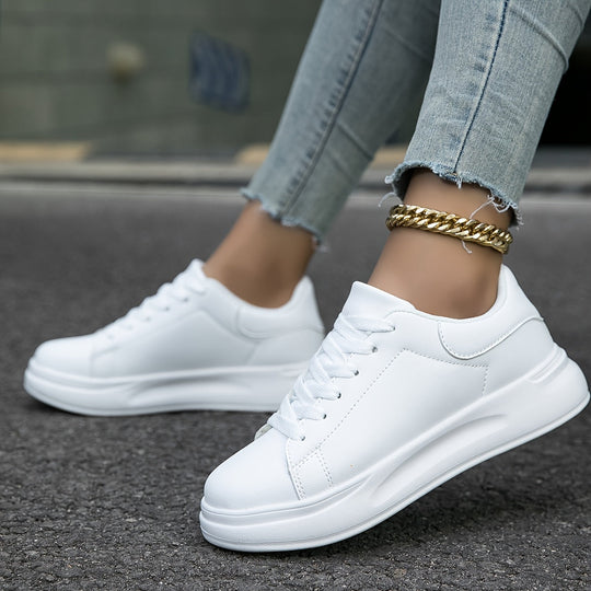 Dames Sneakers Minimalistisch Wit Leren Casual Schoenen 2