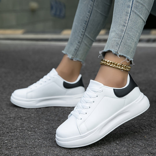 Dames Sneakers Minimalistisch Wit Leren Casual Schoenen 3