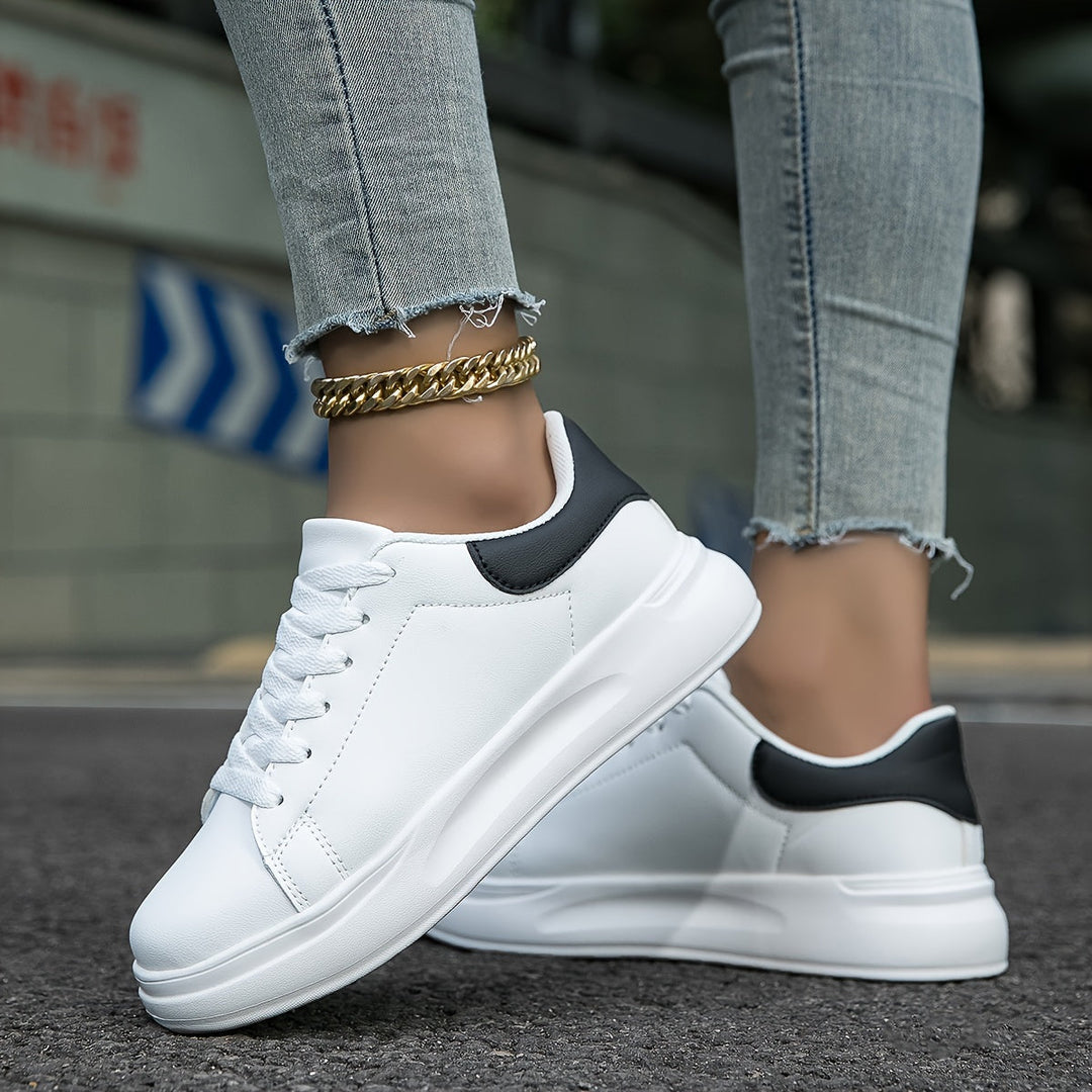 Dames Sneakers Minimalistisch Wit Leren Casual Schoenen 4